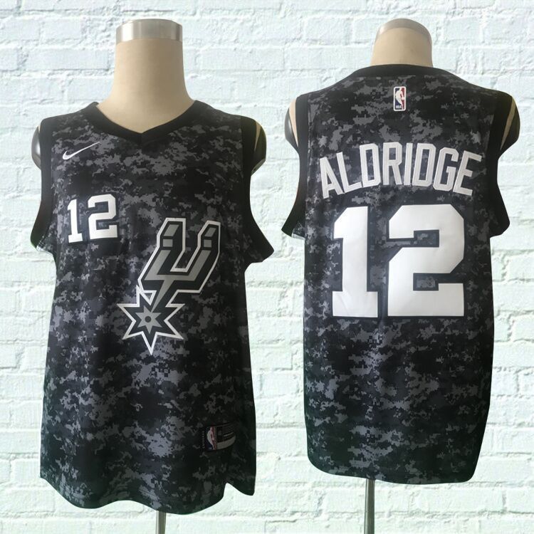 Men San Antonio Spurs #12 Aldridge Black City Edition Nike NBA Jerseys->->NBA Jersey